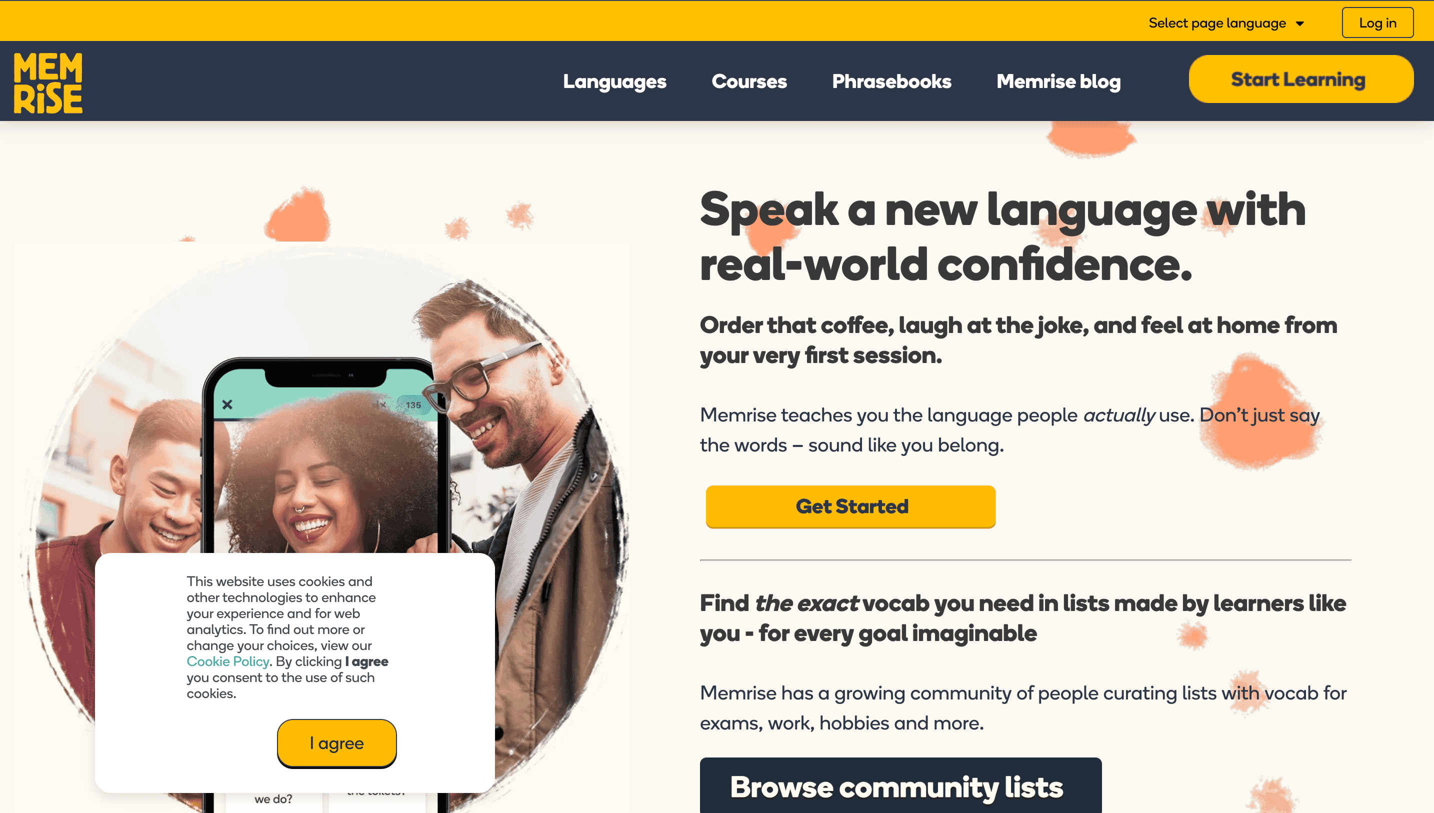 screenshot from Memrise app